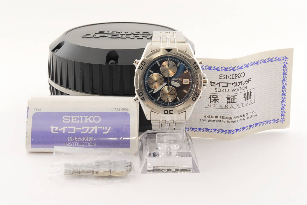 SEIKO 7T32-7G50 クロノグラフ ネイビー(セイコー)｜売買された 