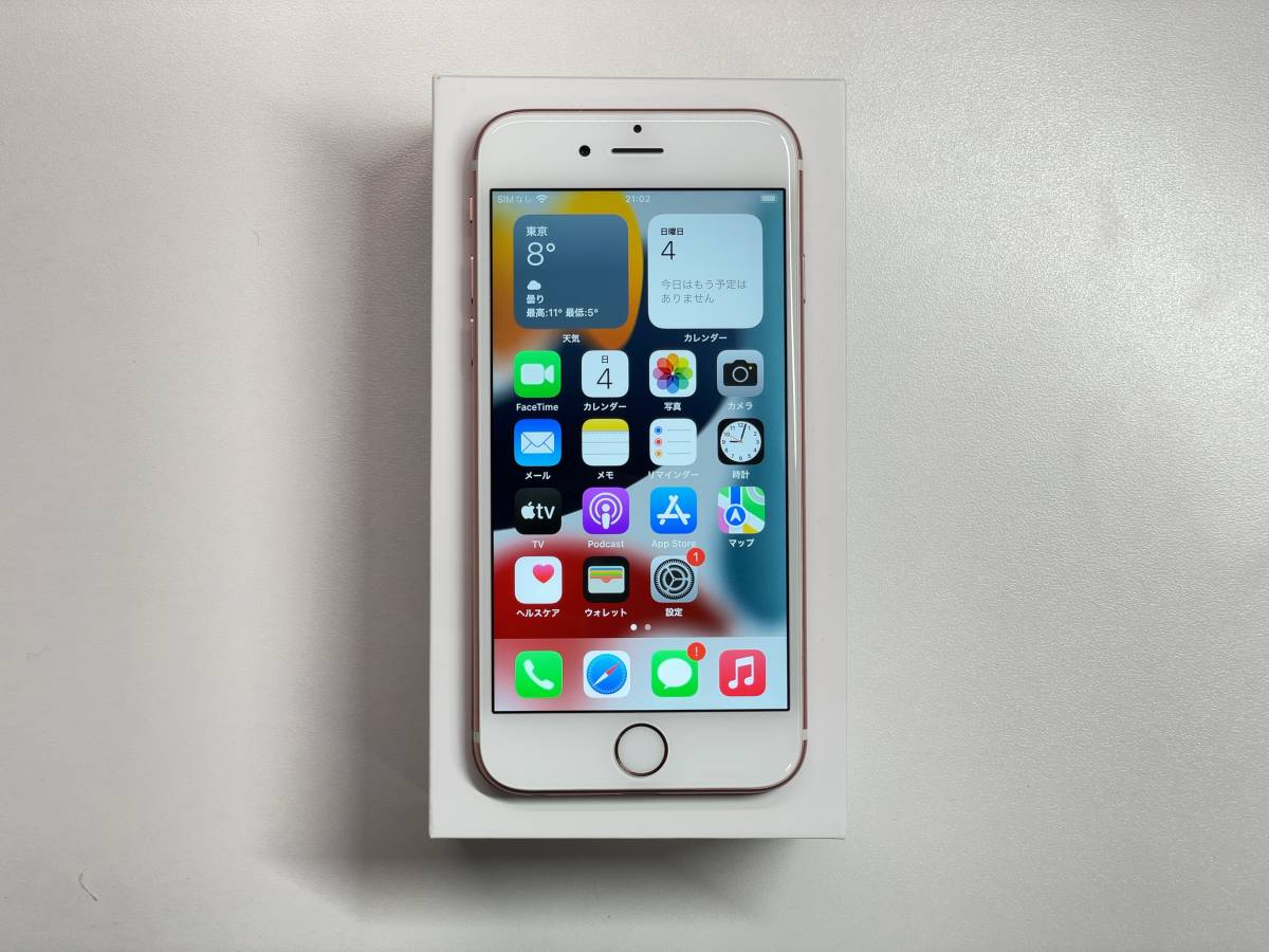 中古】iPhone 6S SIMフリー ローズゴールド 電池交換済みバッテリー100