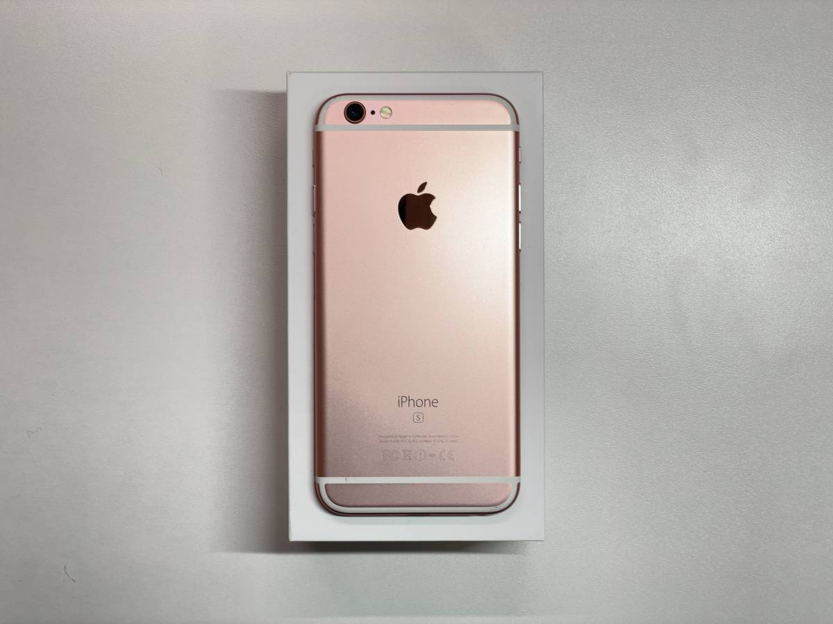 中古】iPhone 6S SIMフリー ローズゴールド 電池交換済みバッテリー100