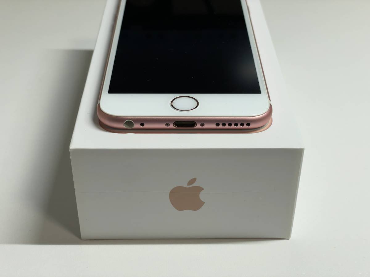 中古】iPhone 6S SIMフリー ローズゴールド 電池交換済みバッテリー100