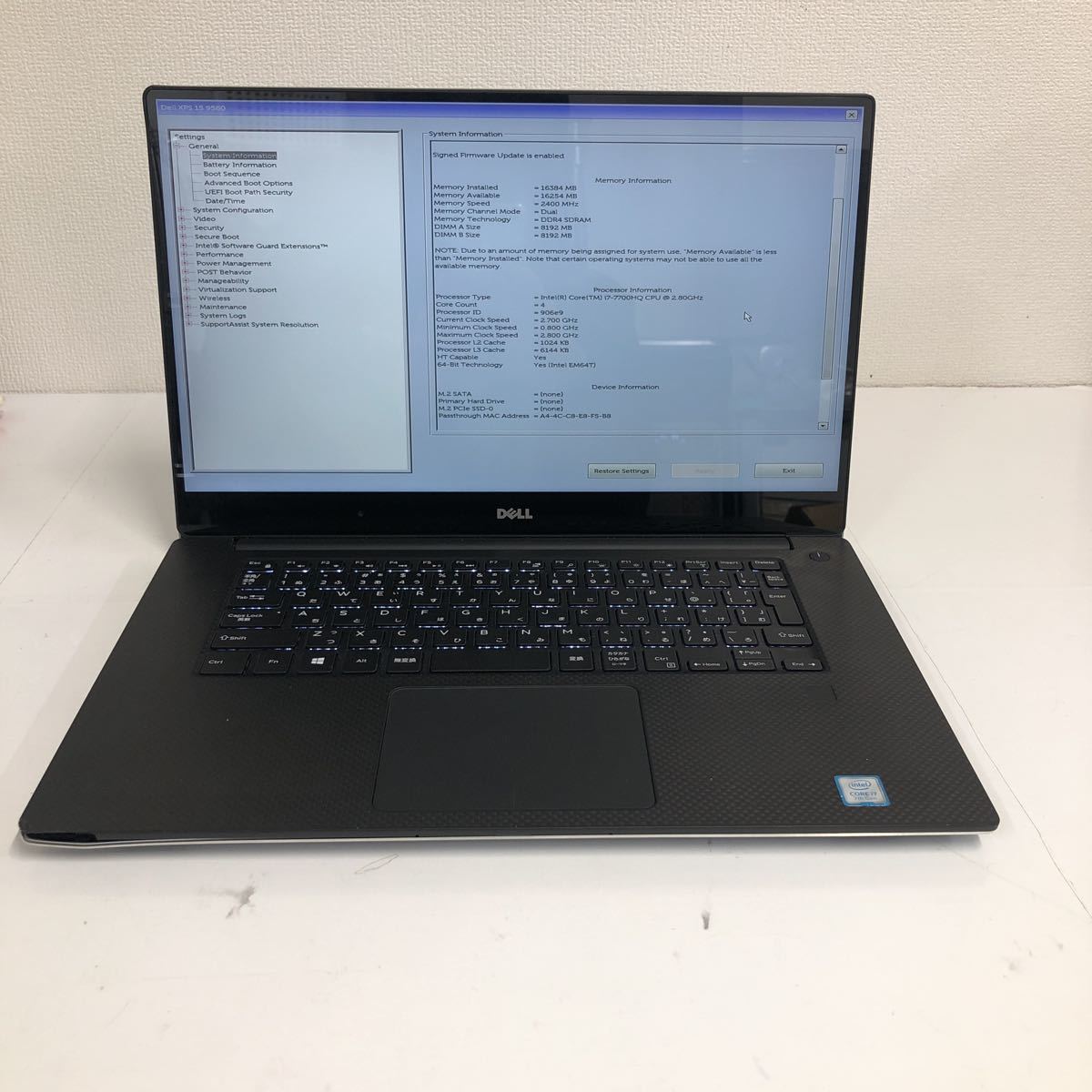 XPS 0 Dell 1 - Core (9560) Inch 15.6 SSD 1TB DELL Same Performance 