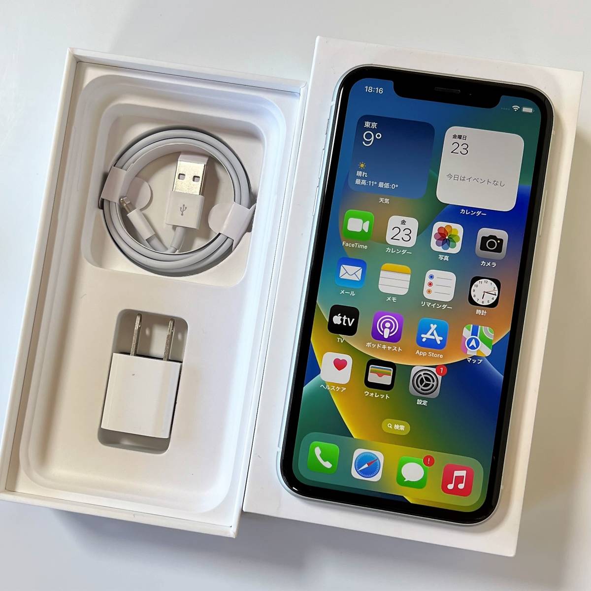 SIMフリー iPhone XR ホワイト 128GB MT0J2J/A バッテリー最大容量91