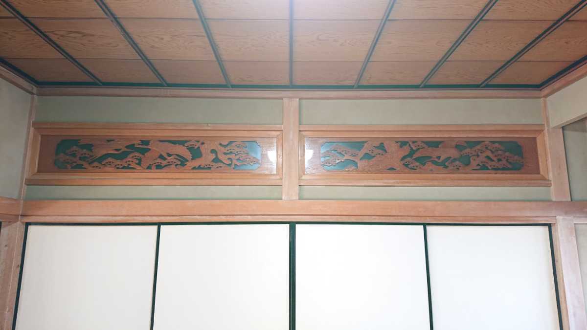 欄間 鶴 彫刻 松 らんま - Yahoo!オークション 木彫 伝統工芸 木工芸 