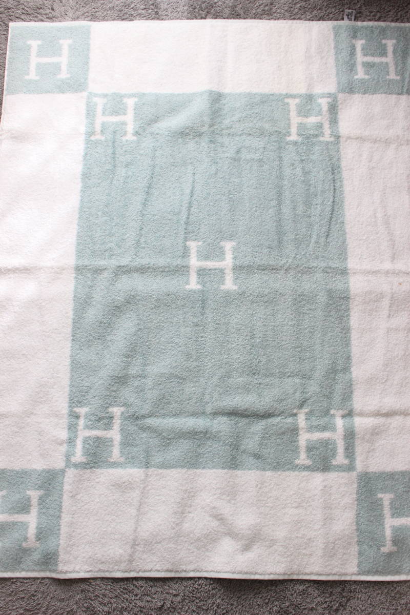 D040 本物 HERMES エルメス 大判 バスタオル タオルケット アヴァロン