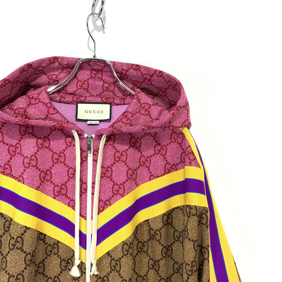 GUCCI グッチ GG総柄 GGテクニカル ジャージー バックプリーツ ドレス 