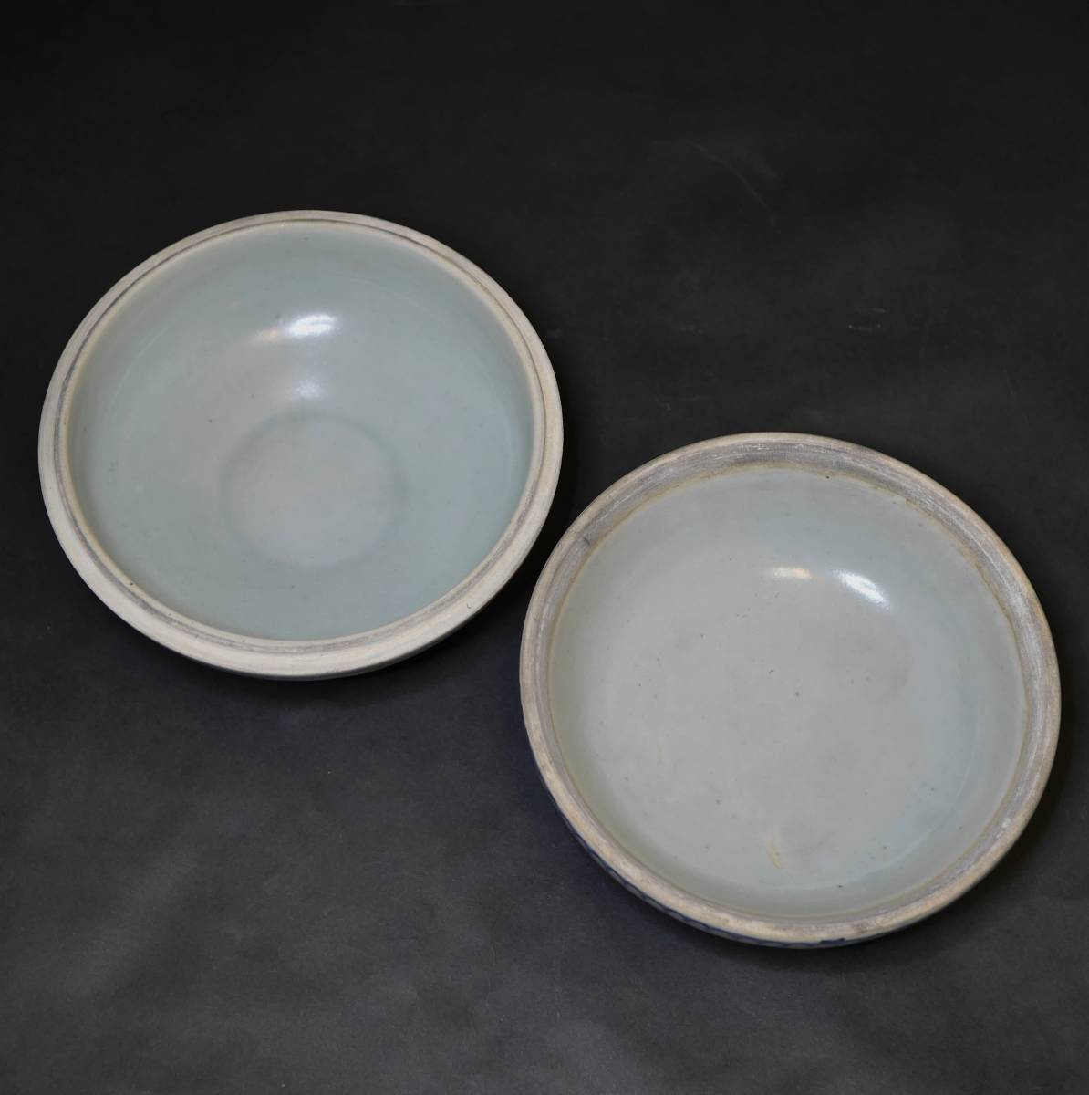 青花黄彩雲龍文盤 大清康熙年製銘 旧家から～◇ 大