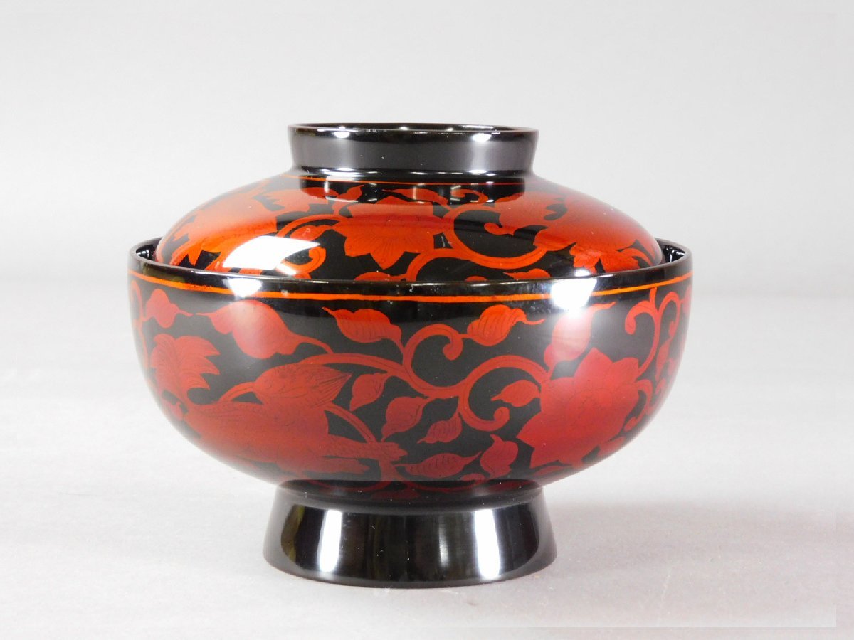 慶塚 輪島塗 白檀塗長寛蒔絵 煮物碗 吸物椀 雑煮椀 共箱 共布 保管品