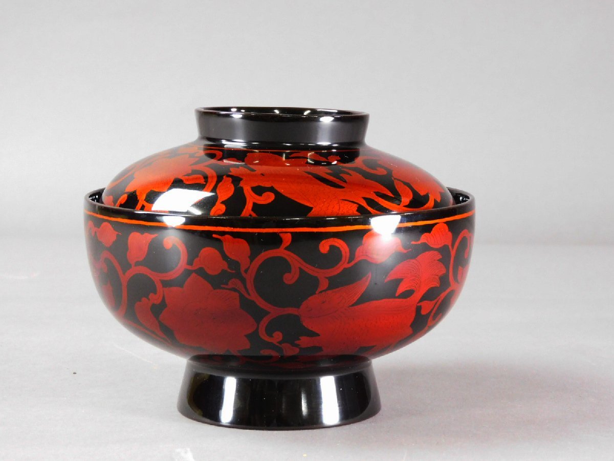 慶塚 輪島塗 白檀塗長寛蒔絵 煮物碗 吸物椀 雑煮椀 共箱 共布 保管品