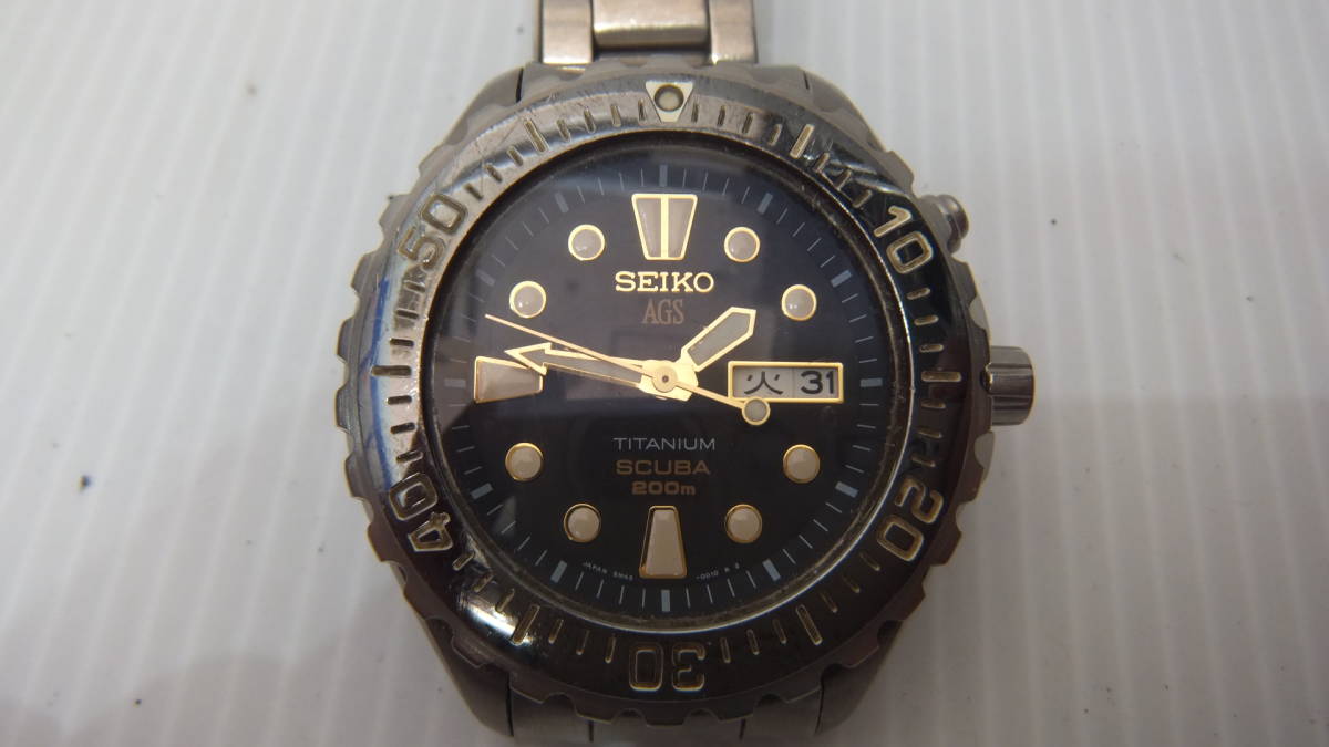 AGS スキューバ SEIKO 200m セイコー 5M43-0A60 - 200M チタン 