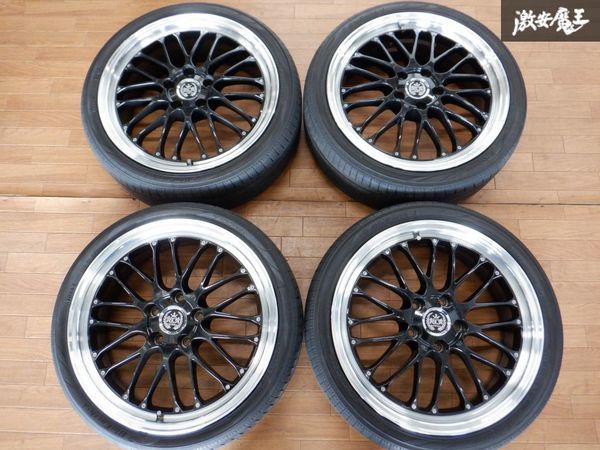 レアマイスター ブルネッロ ホイール 18インチ 7J +48 PCD114.3 5穴 4本 セレナ にて使用 ノア ヴォクシー ステップW ミニバン ★ 棚1I3