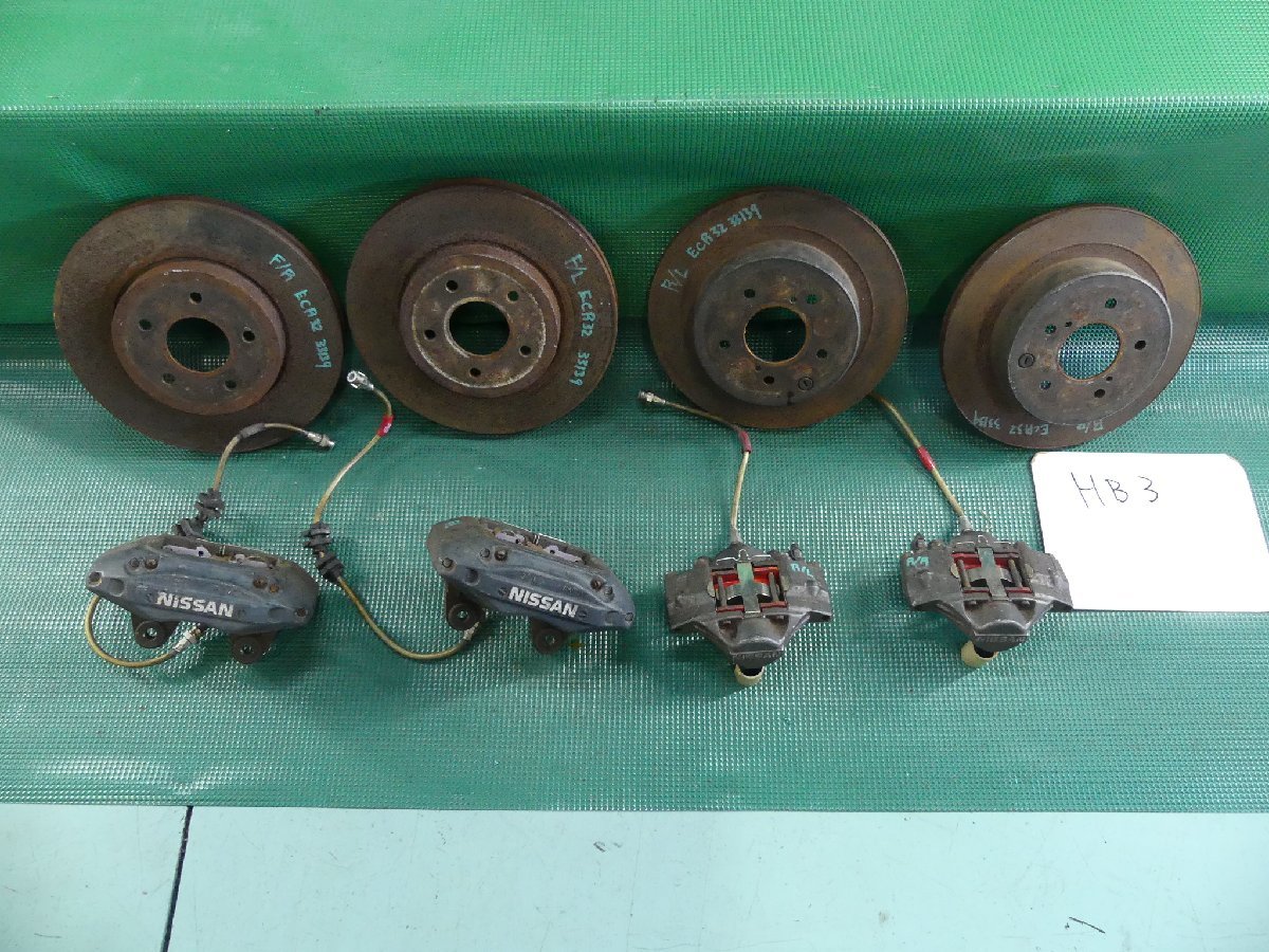 スカイライン R32 純正 4POT キャリパー ローター 2POT メッシュブレーキホース 日産 2ドア HCR32 33139 HB3