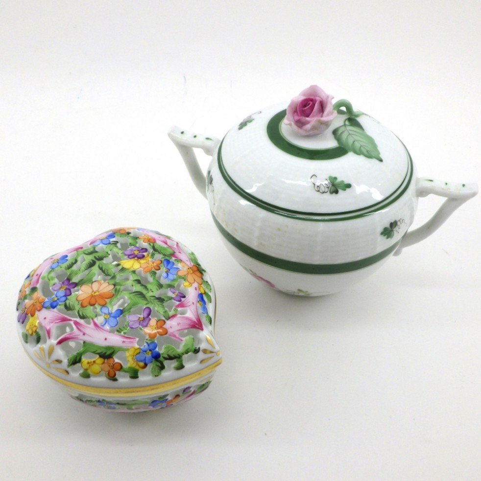 1円～ ヘレンド ウィーンの薔薇 シュガー ファンタジーC 透かし