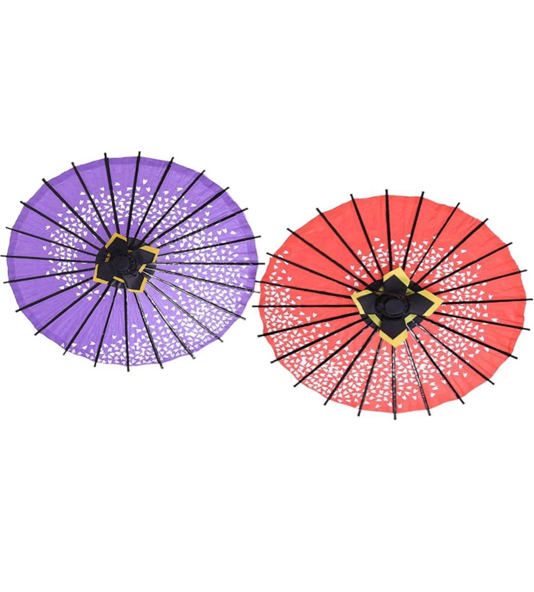 ミニ和傘セット 2本入り 直径31cm インテリア プレゼント傘 ( 紫桜渦＆