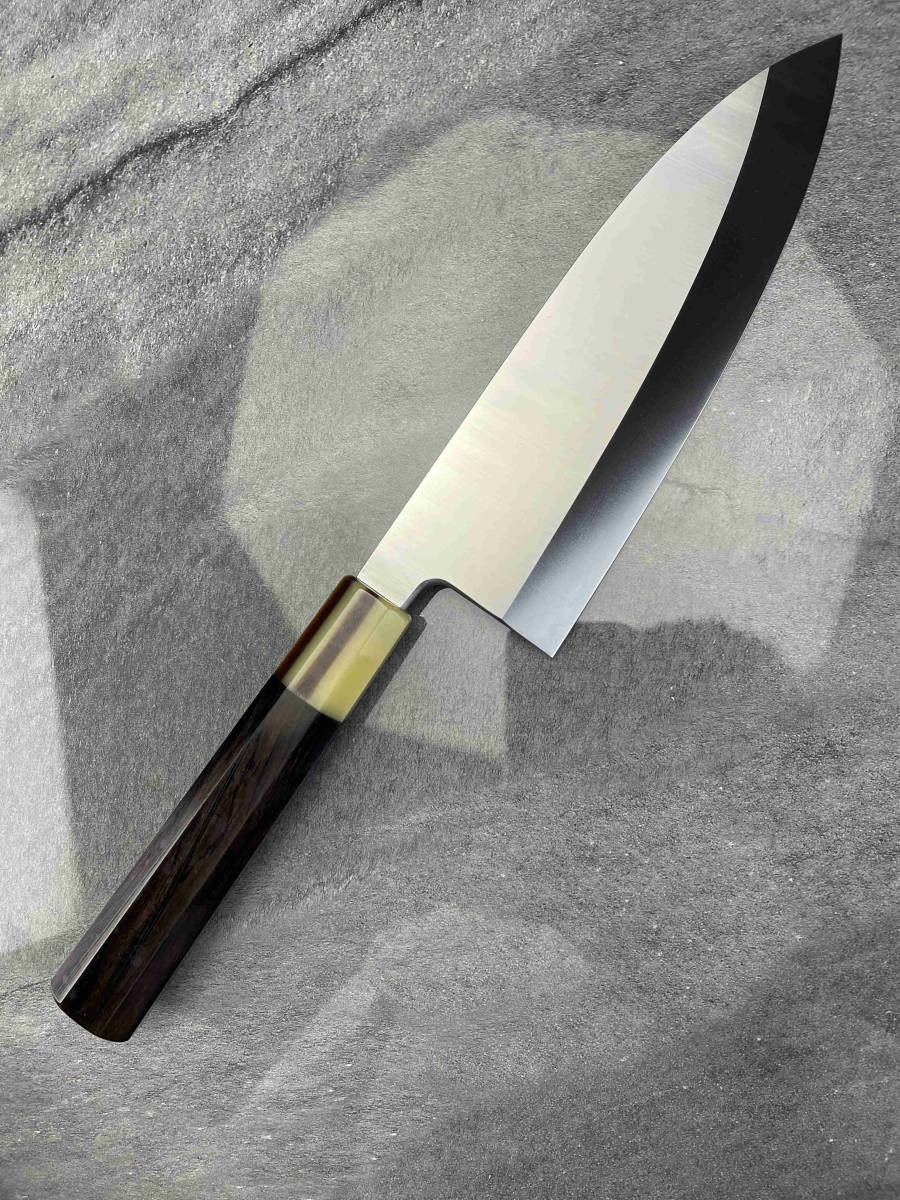 新品 6寸 V金10号 大出刃包丁 比較的大きな魚の解体に使用 真空焼き入れサブゼロ処理 刺身包丁和包丁 黒檀人工白水牛角（樹脂）八角柄