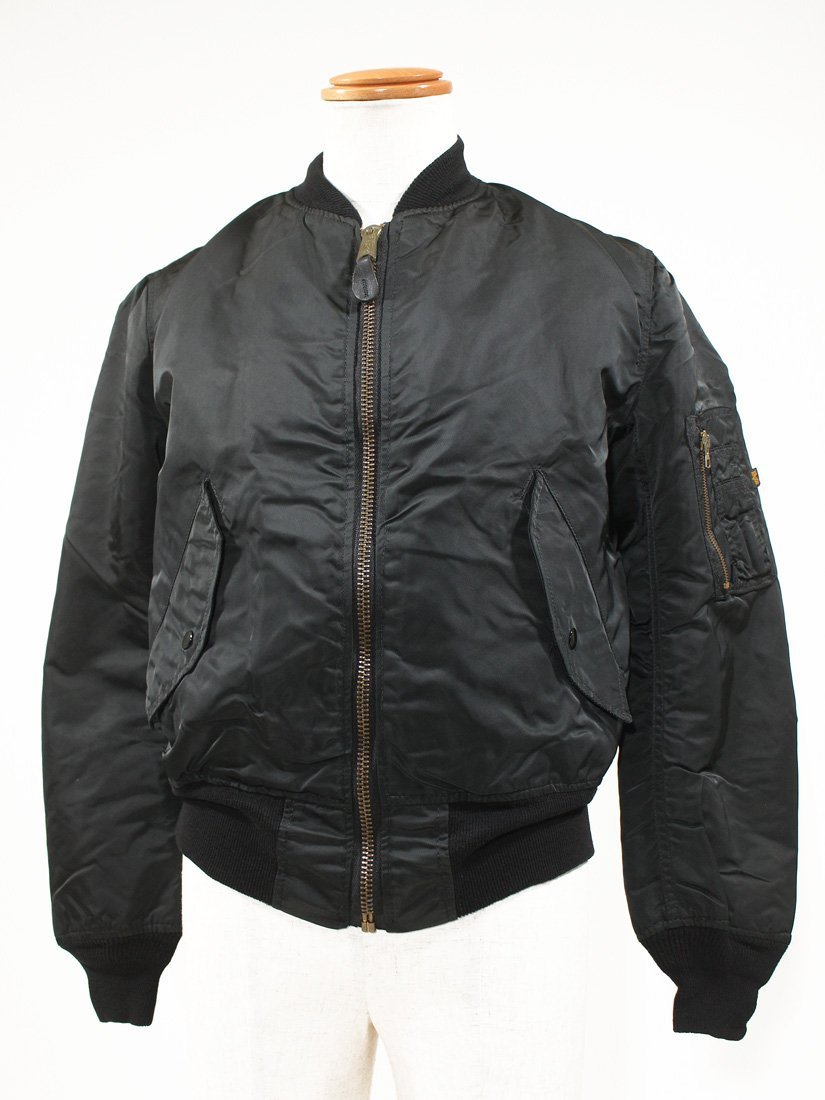 USA製 ALPHA アルファ MA-1 フライトジャケット S 黒