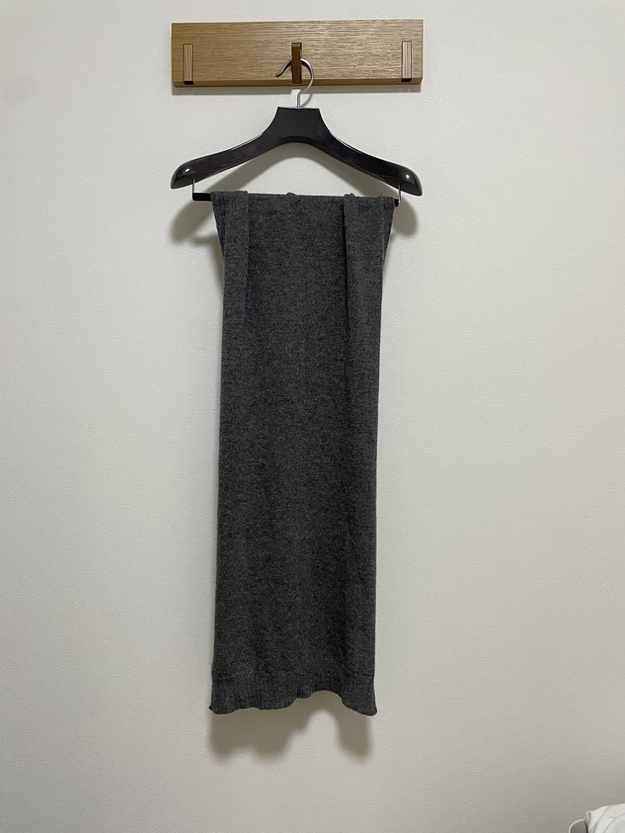 伊製マーロmaloカシミヤ100%ケーブル編みローゲージストールマフラー白