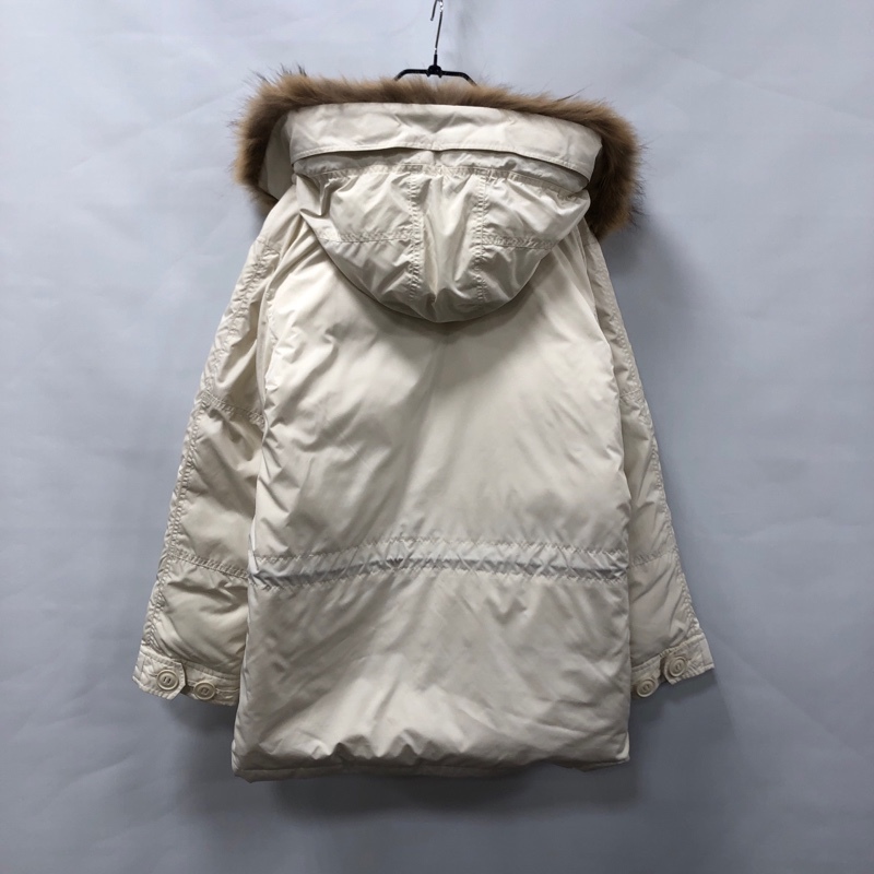 Ralph Lauren/ラルフローレン/コヨーテファー ミリタリーフーデッドダウンジャケット/ホワイト/マルチポケット/パラシュートボタン