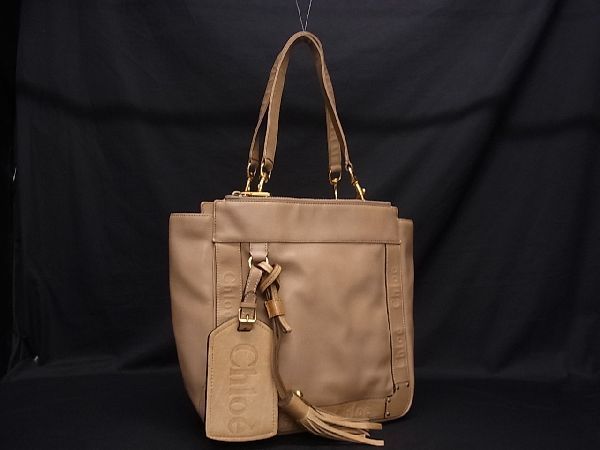 1円 Chloe クロエ エデン レザー タッセル トートバッグ ショルダー 