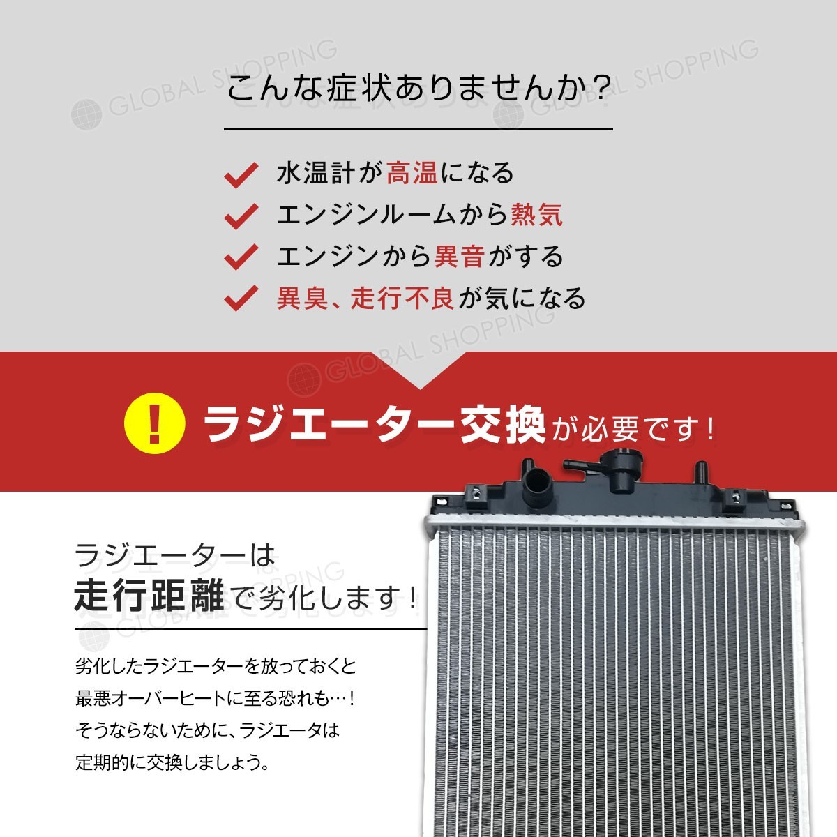 ラジエーター ダイハツ ムーヴ(L900S L910S) オプティ(L800S L810S) マックス(L950S L960S) ノンターボ AT車 ラジエター 16400-97206 ダイハツ ムーヴ L900S L800S L802S L810S