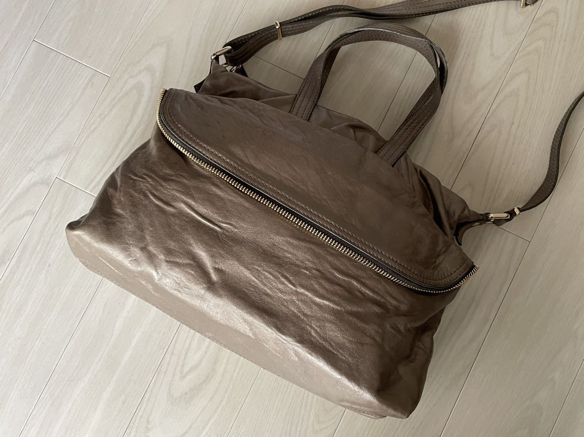 フェンディ FENDI★ショルダーバッグ ハンドバッグ 2way レザー ゴールド系