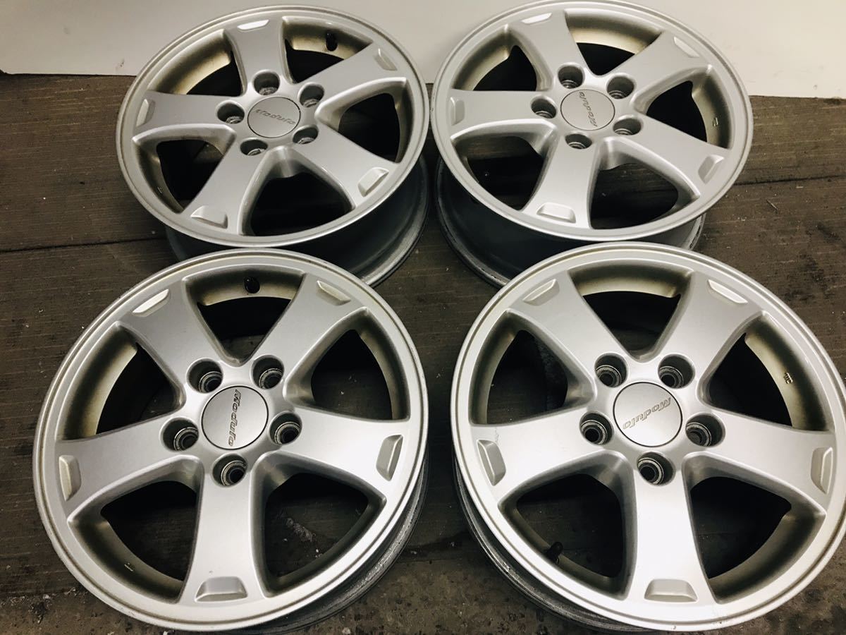 中古 ホンダ ステップワゴン 5穴114.3 6J オフ50 15インチ Modulo モデューロ アルミホイール 4本セット