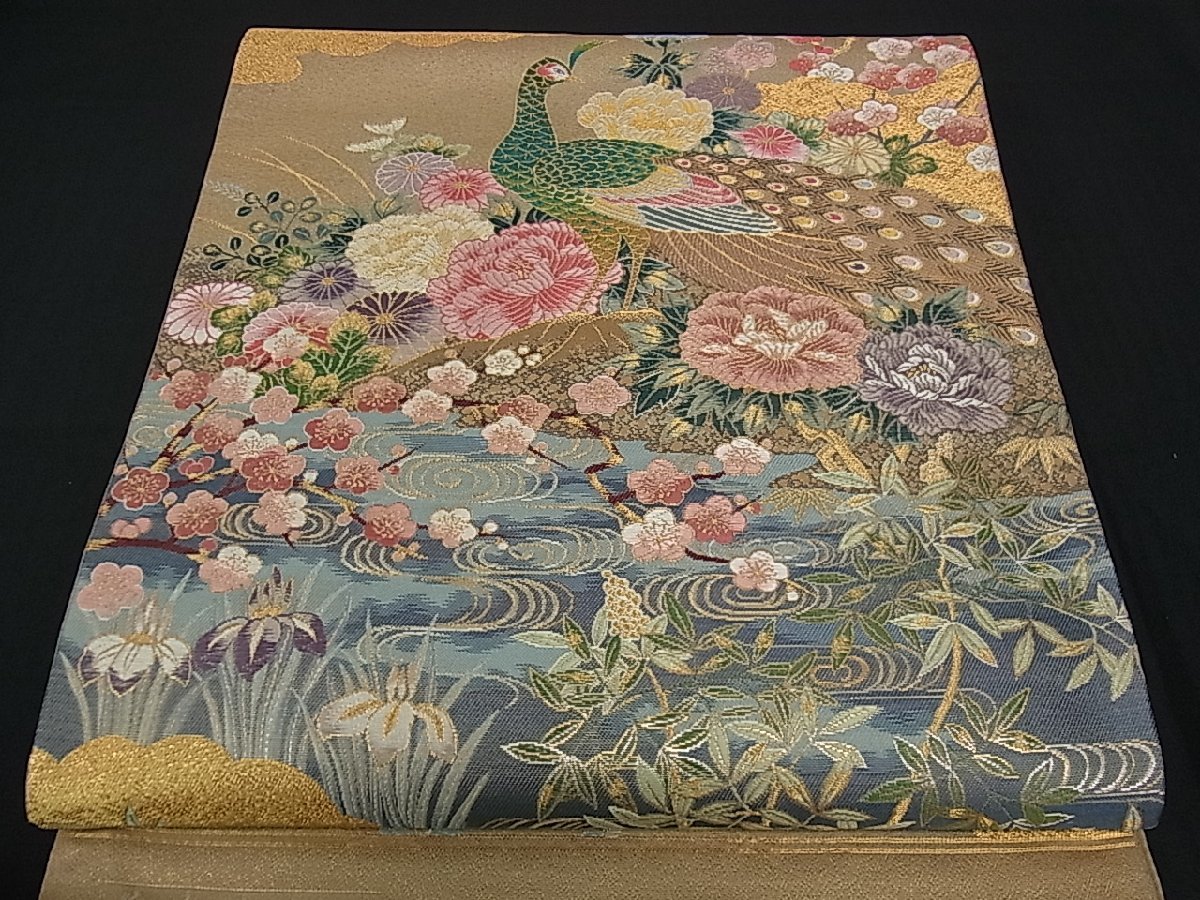 唐織 正絹 六通柄袋帯 逸品 金銀糸 平和屋着物◎西陣 袋帯 平和