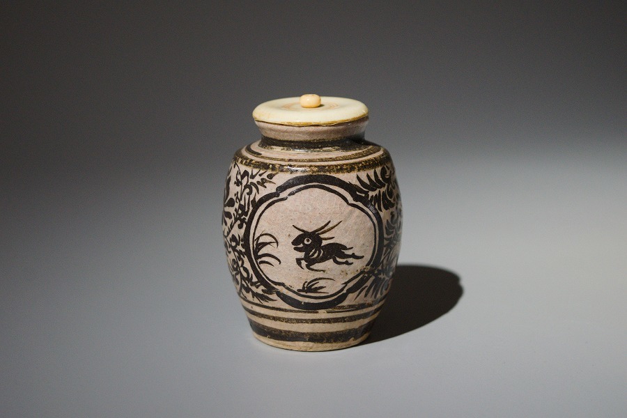 LIG】中国美術 吉州窯 陽刻花唐草文鉢 時代古玩 コレクター収蔵品 [.ER]