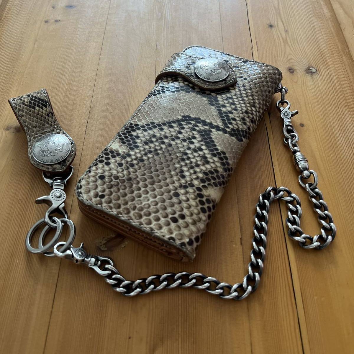 FUNNYファニー ライダースウォレット ダイヤモンドパイソン 財布