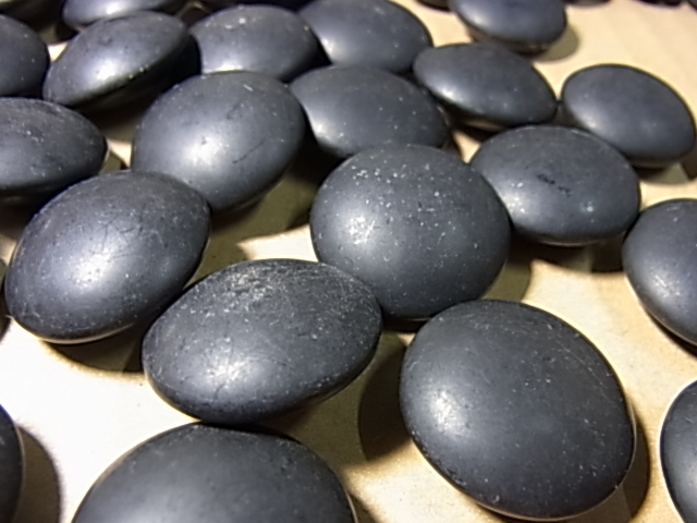 碁笥と碁石セット 碁石 35号（9.8mm） 白 180個 「本蛤