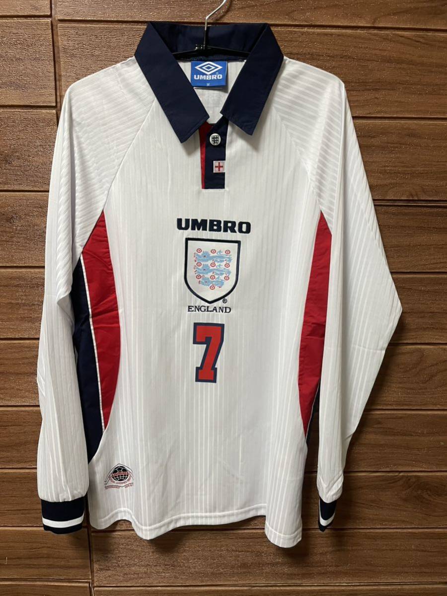 イングランド代表ユニフォーム 長袖 ベッカム7番 W杯98 UMBRO M
