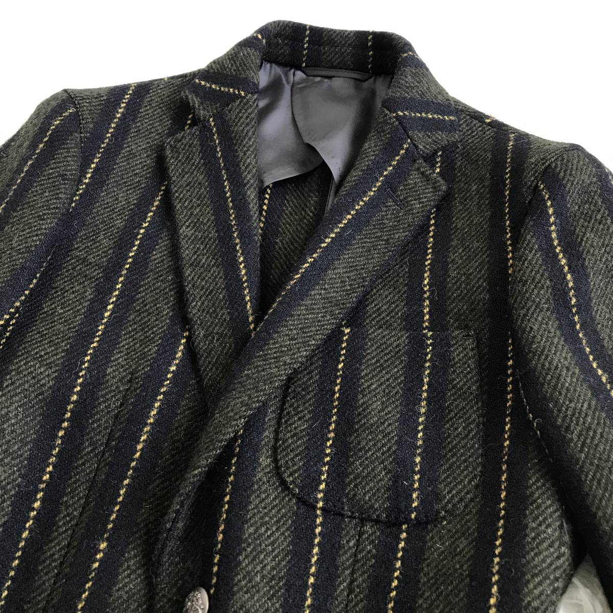 美品 【ハリス×銀ボタン】 Harris Tweed Mitsumine サイズS ハリス 
