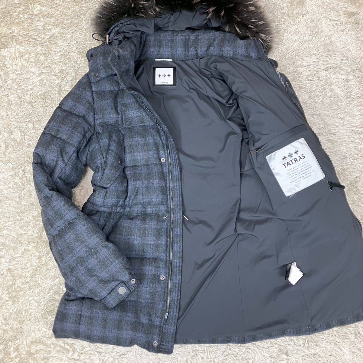 【美品】　タトラス　ダウンジャケット　チェック柄　カシミヤ混ウール　ポーランド製 タトラス TATRAS カシミヤ ウール ダウンコート ダウンジャケット