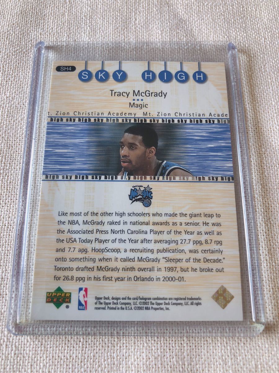 〈人気選手!!/レアインサート!!〉Tracy McGrady/2001-02 Upper Deck Sky High SH4!!/人気選手のレアインサートカード!!_2