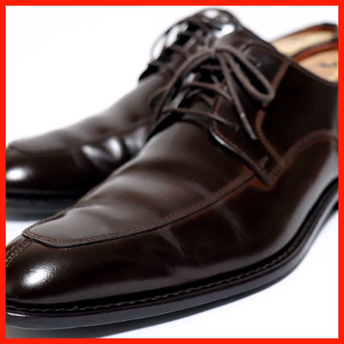 [良品] KEOFORD 25.5㎝　ビジネスシューズ Uチップ　ブラウン　外羽根　紳士靴　本革　フォーマル　REGAL ドレス　リーガル　送料無料！
