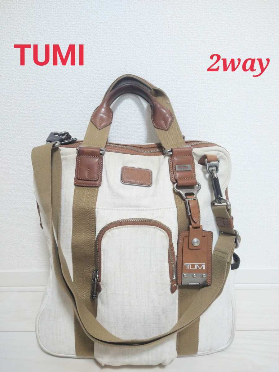 TUMI トゥミ トートバッグ ショルダーバッグ 2way キャンバス レザー 