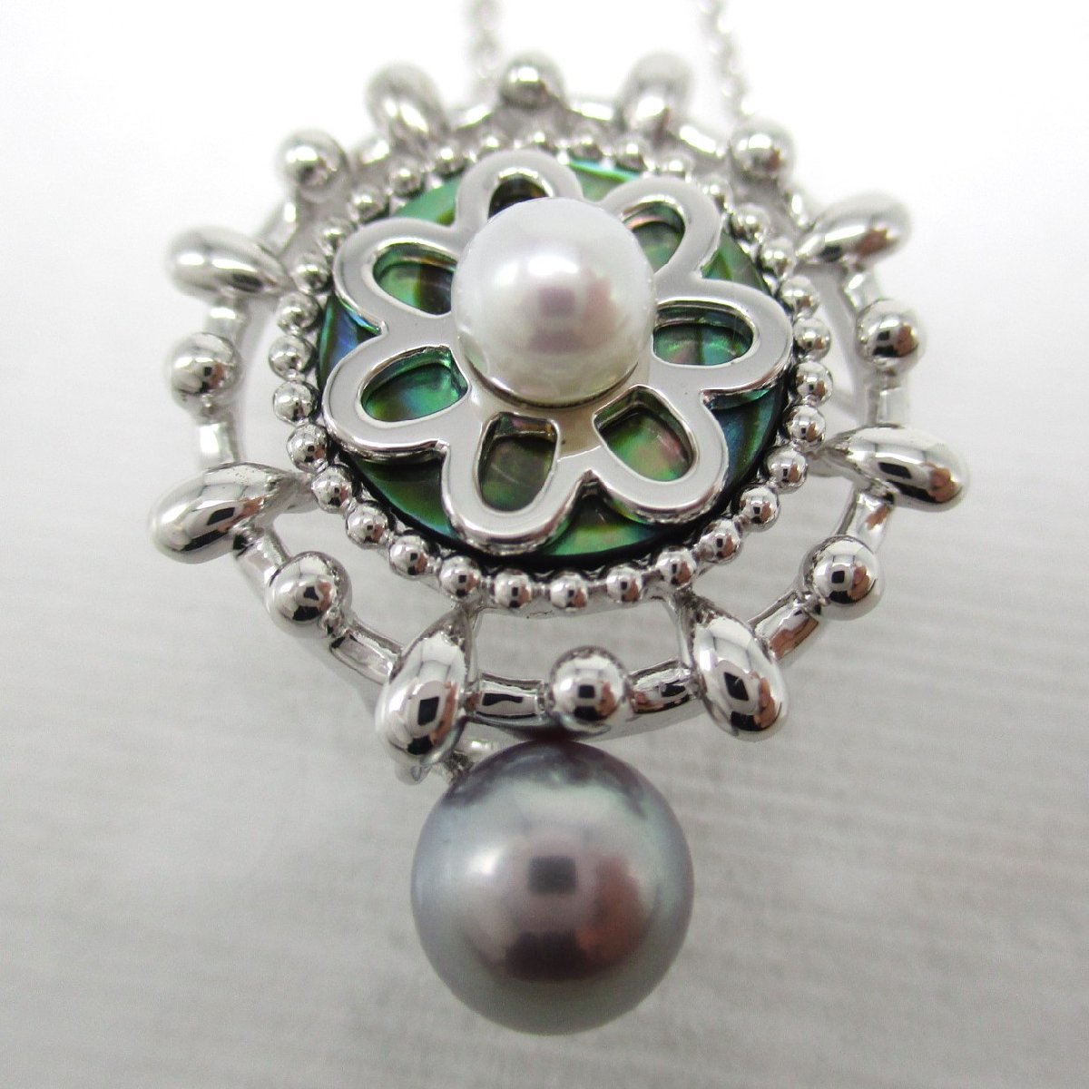 ■田崎真珠 TASAKI■美品■パール ペンダントネックレス シルバー■