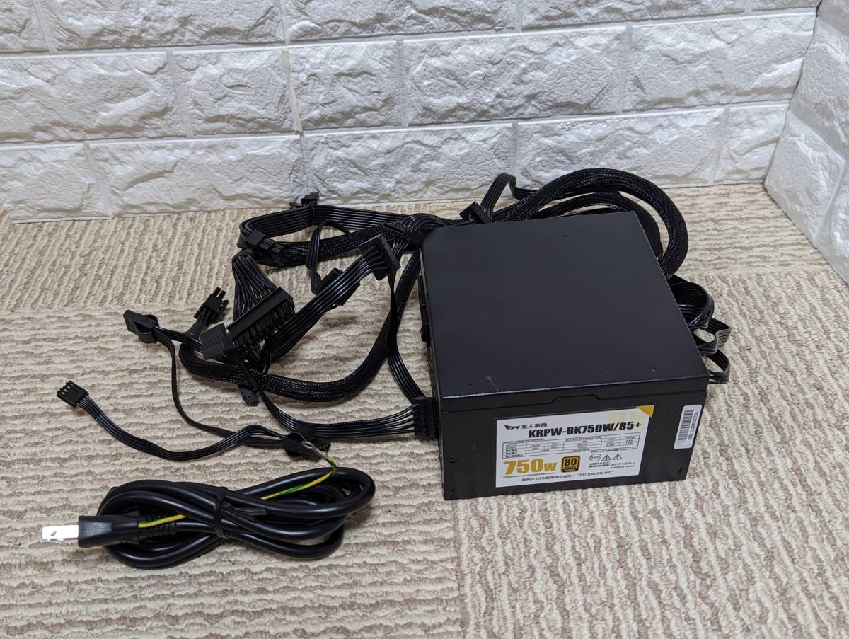 玄人志向 80PLUS 750W ATX電源 KRPW-BK750W⁄85+ | 電源ユニット BRONZE 