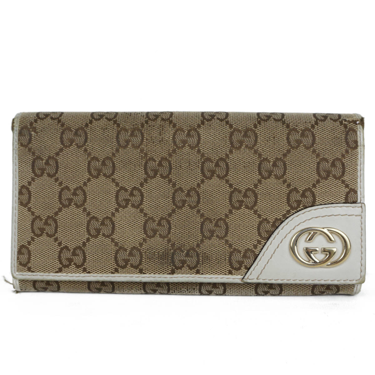 グッチ インターロッキング GGキャンバス 長財布 ブラウン 204836
