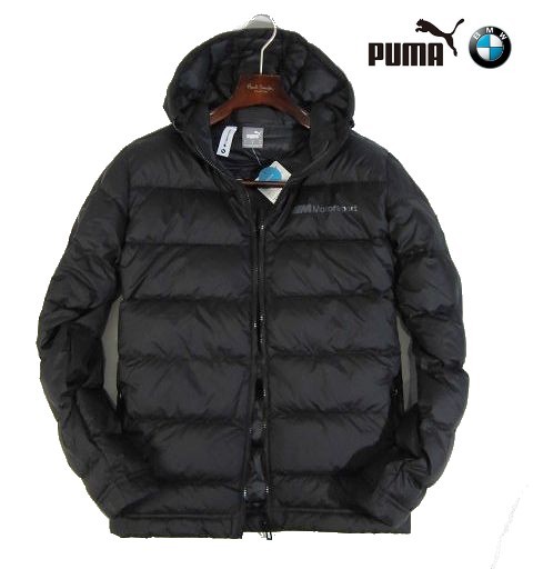 A木01376新品▼ プーマ x BMW インサレーション ダウンジャケット 【 M 】 ブラック系 フード付き ブルゾン PUMA 保温性