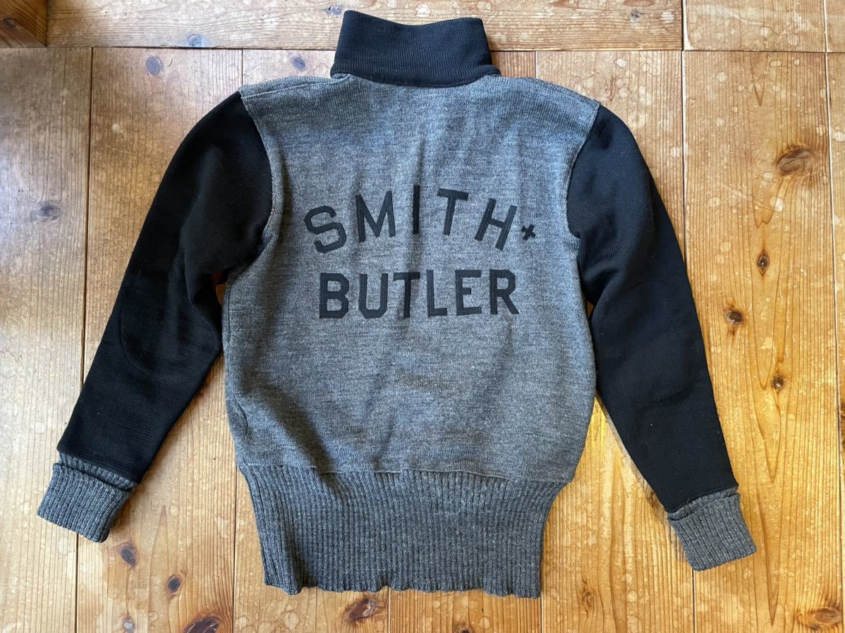 DEHEN ディーエン ラングリッツレザー ハーフジップ ニットセーター モーターサイクルセーター 100%ウール