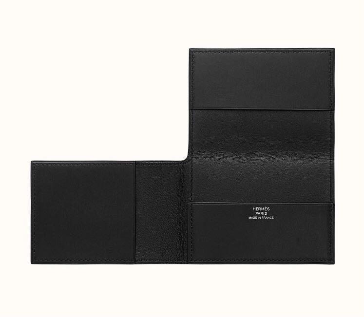 希少 国内正規 エルメス HERMES カードケース カードホルダー Guernsey ガーンジー カーフレザー ヴォー・エヴァーカーフ 黒 ブラック USED