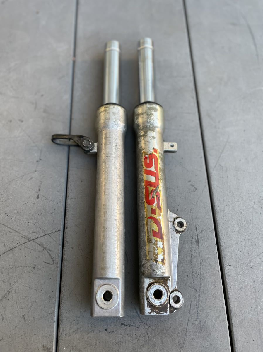 □AF35 ライブディオZX 純正 Fサスペンション 銀フォーク左右set GBL 中古品 レストア ライブディオZX純正　HD-SUS サスペンションフォーク