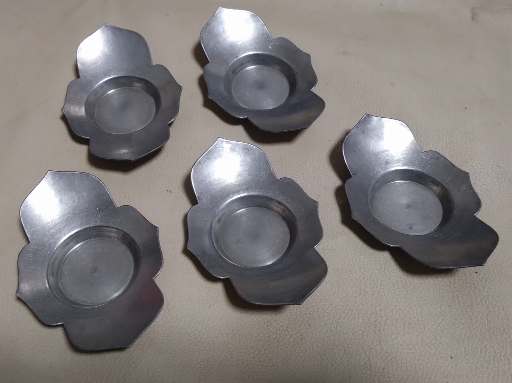盛永興造☆煎茶道具 錫製茶托 五客 茶托 錫製 5客 蔵