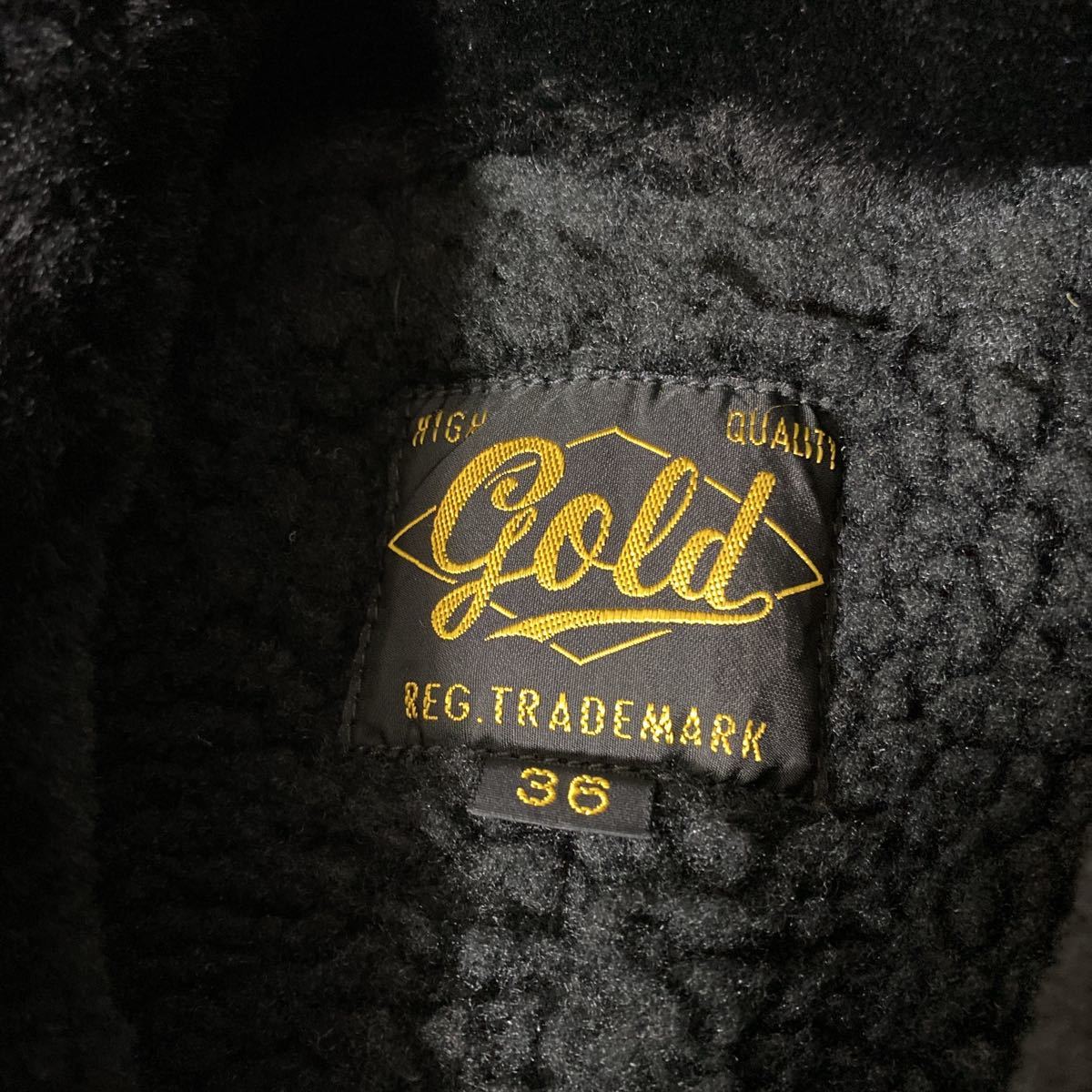 美品 GOLD ムートン 馬革 ボア コート 36 ゴールド 東洋