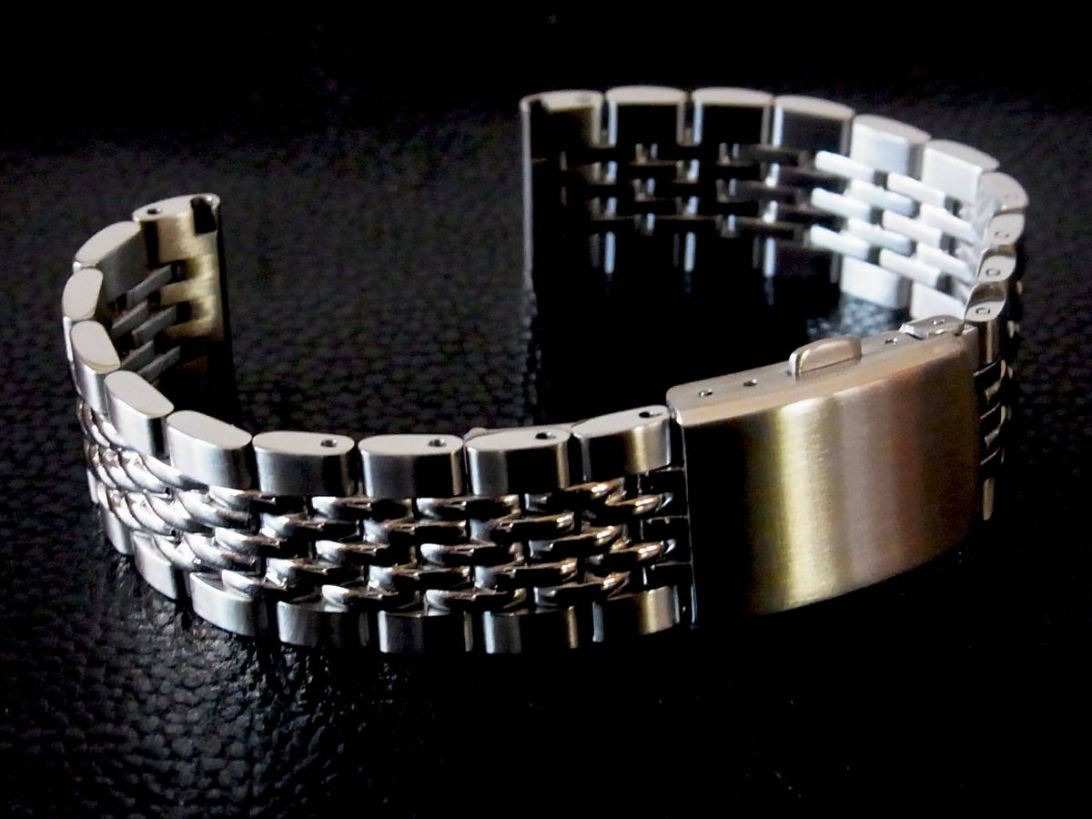 ライスブレス　高級タイププッシュ式Sバックル　22mm KRICESB67　オメガやヴィンテージにも