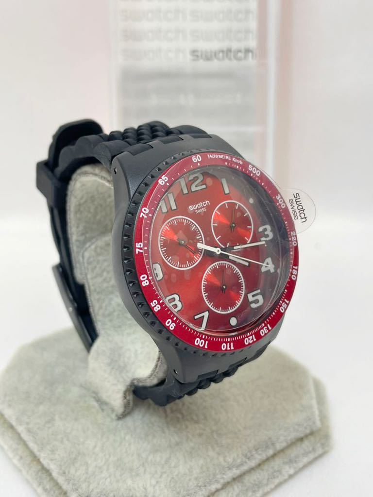 ST0111 Swatch/スウォッチ 腕時計 クロノグラフ ラバーベルト レッド 