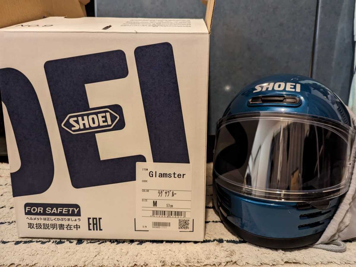 SHOEIグラムスターヘルメットラグナブルーサイズM中古美品20200831