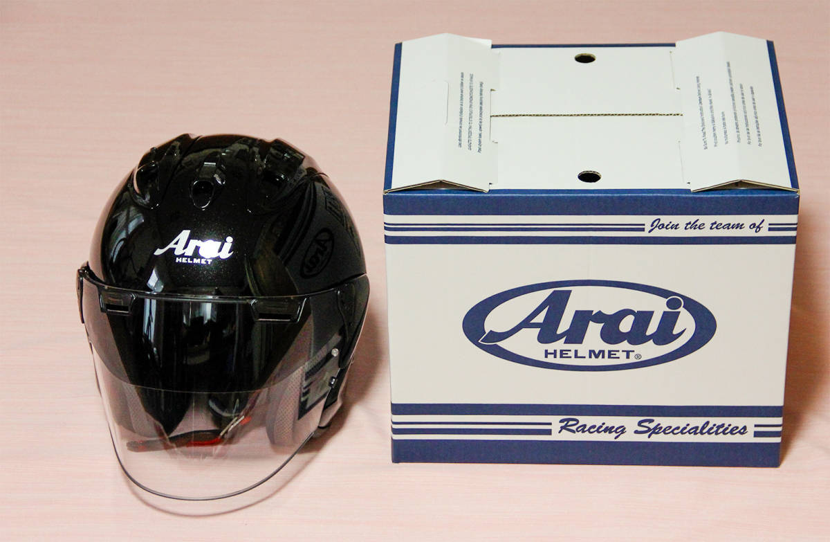 Arai ジェットヘルメット VZ-RAM PLUS（グラスブラック）(Mサイズ 
