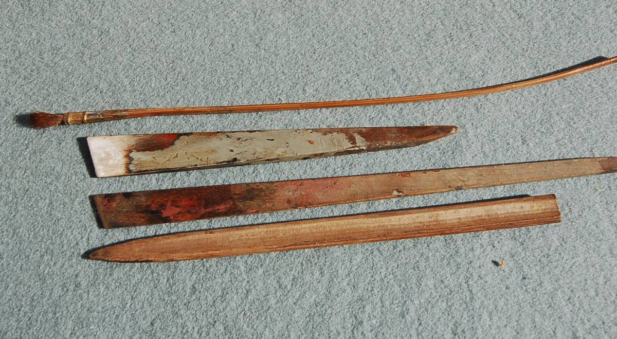 漆職人使用　刷毛×7本　竹/線引きのような品　漆刷毛　　USED 日本にたった3人 絶滅寸前の職人”漆刷毛師”(うるしばけし)に迫る |