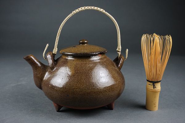 B-459□鹿児島 薩摩焼 苗代川焼蕎麦釉急須 茶道具煎茶具 | [東山